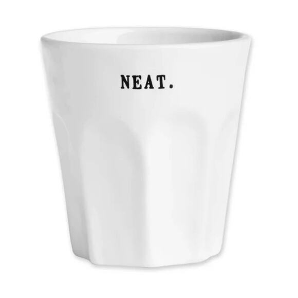 Rae Dunn Ceramic DRINKING GLASS Set (3) Glassware 8oz DIRTY ROCKS NEAT Martini - Picture 6 of 10